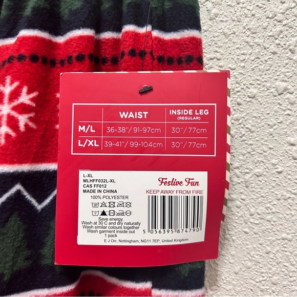 Festive Fun Holiday Mens Pajama Pants NWT L/XL - Picture 3 of 3